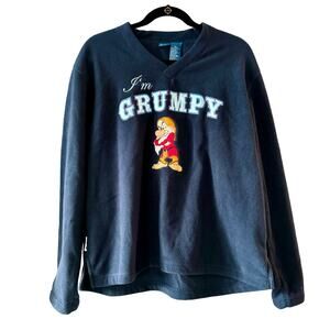 Disney I’m Grumpy Navy Blue Fleece Sweatshirt Size XL